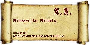 Miskovits Mihály névjegykártya