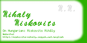mihaly miskovits business card